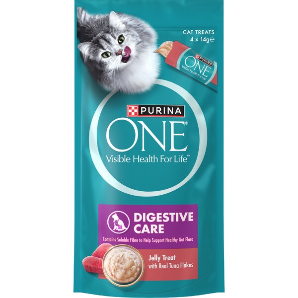 Purina One Digestive Care Cat Treats Jelly With Tuna Chunks 14g x 4 pack