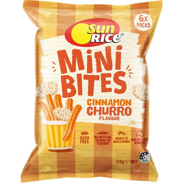 Sunrice Mini Bites Cinnamon Churro 6 pack