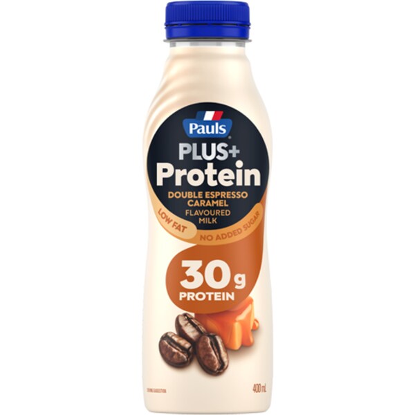 Pauls Plus+ Protein Flavoured Milk Double Espresso Caramel 400mL