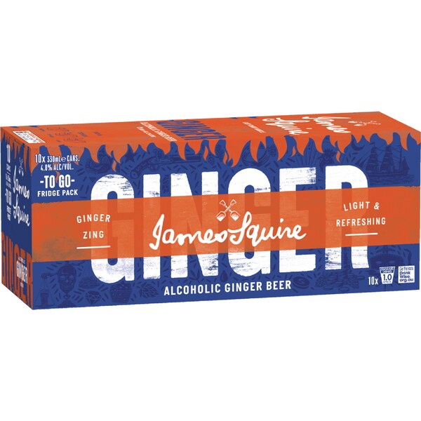 James Squire Ginger Beer Cans 330mL x 10 pack