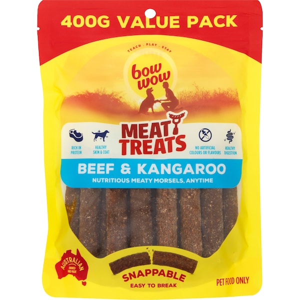 Bow Wow Beef & Kangaroo Meaty Dog Treats 400g