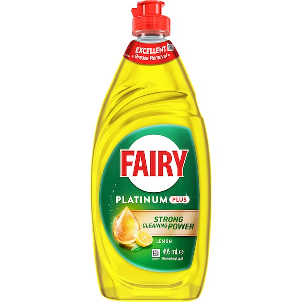 Fairy Platinum Plus Dish Liquid Lemon 495mL