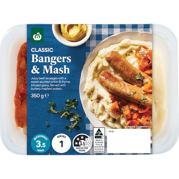 Woolworths Bangers & Mash 350g