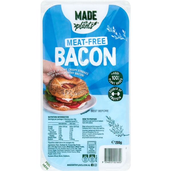 Made With Plants Meat Free Bacon 200g
