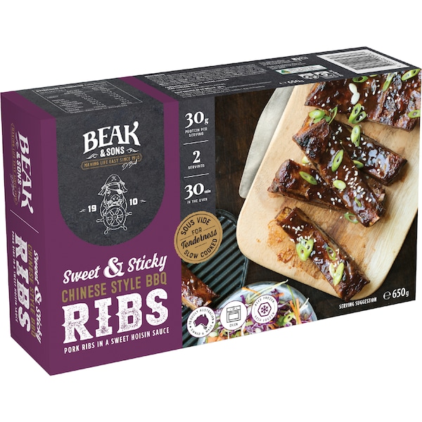 Beak & Sons Chinese Style BBQ Pork Ribs 650g