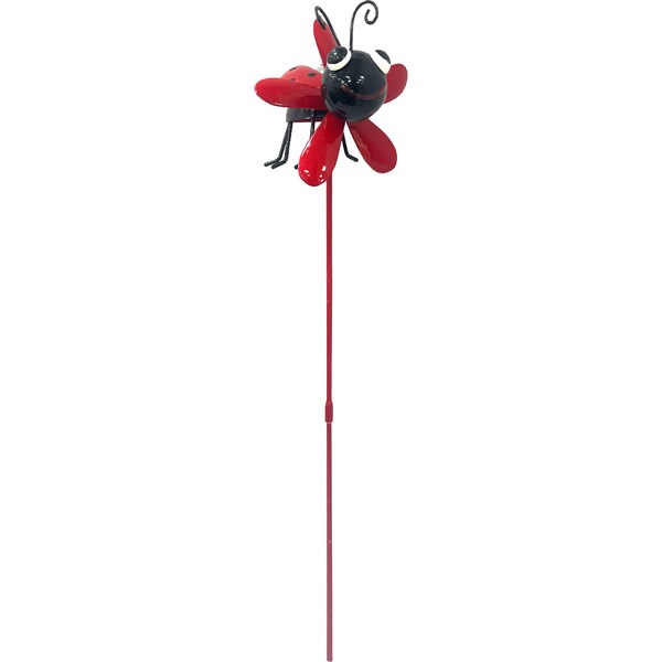Mirabella Metal Spinning Garden Stake Ladybug each