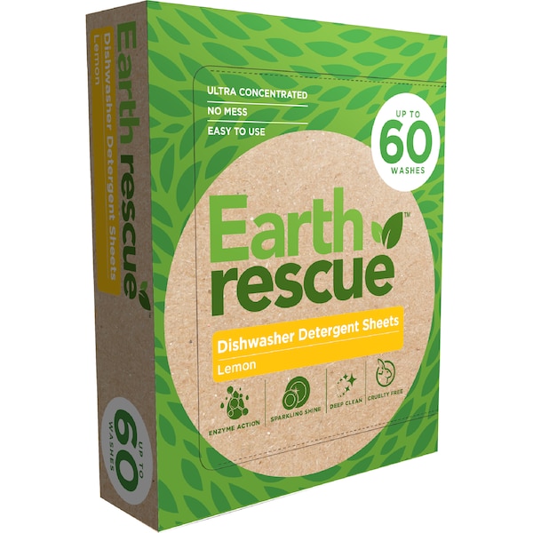 Earth Rescue Dishwasher Detergent Sheets Lemon 60 pack