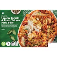 Woolworths Creamy Tomato & Pesto Chicken Pasta Bake