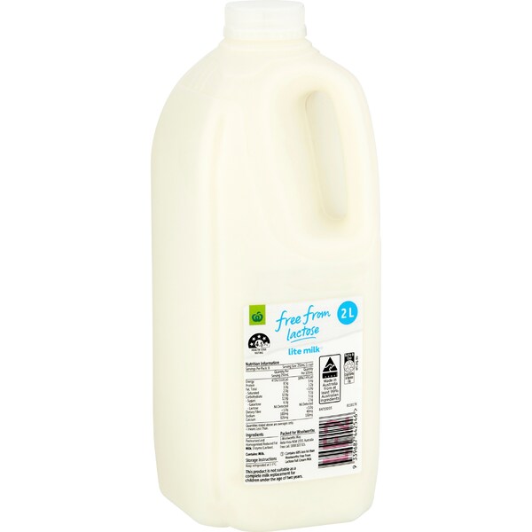 Woolworths Free From Lactose Milk Lite 2L