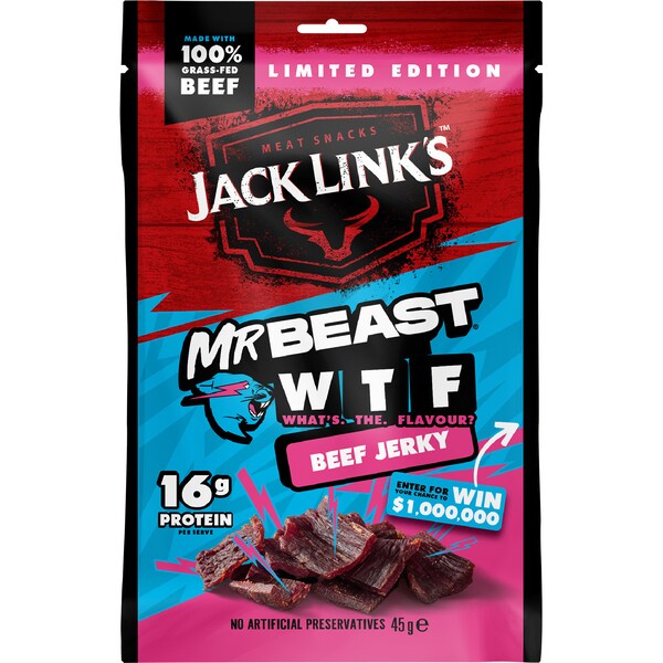 Jack Link's Mr Beast Beef Jerky Pink What's The Flavour 45g