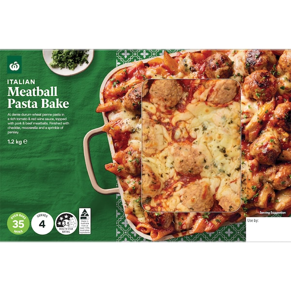 Woolworths Meatball Pasta Bake 1.2kg