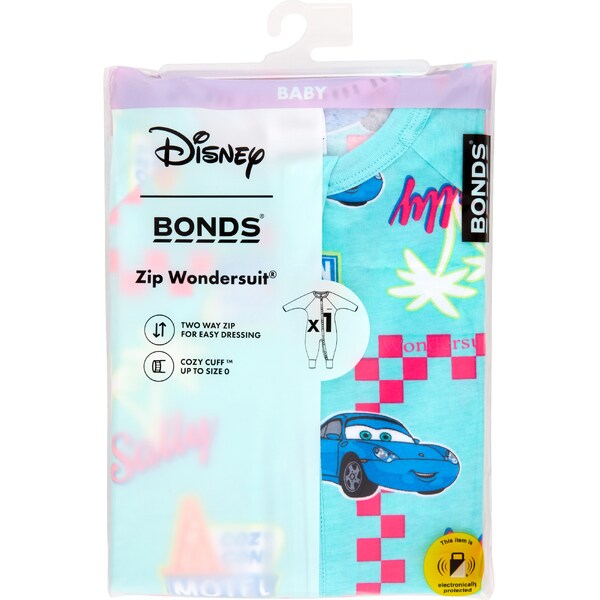 Bonds Zip Wondersuit Disney Cars Aqua Size 0 each
