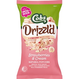 Cobs Drizzl'd Popcorn Strawberries & Cream 110g – Woolworths
