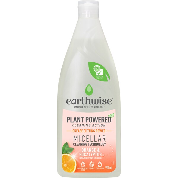 Earthwise Plant Powered Dish Liquid Orange & Eucalyptus 900mL