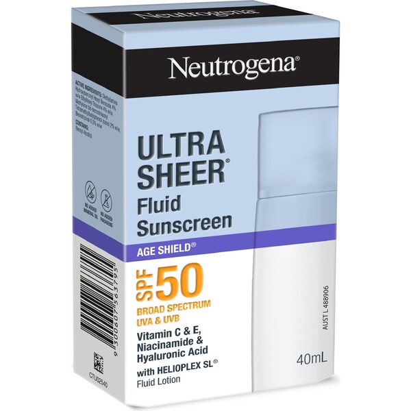 Neutrogena SPF50 Ultra Sheer Age Shield Fluid Sunscreen 40mL