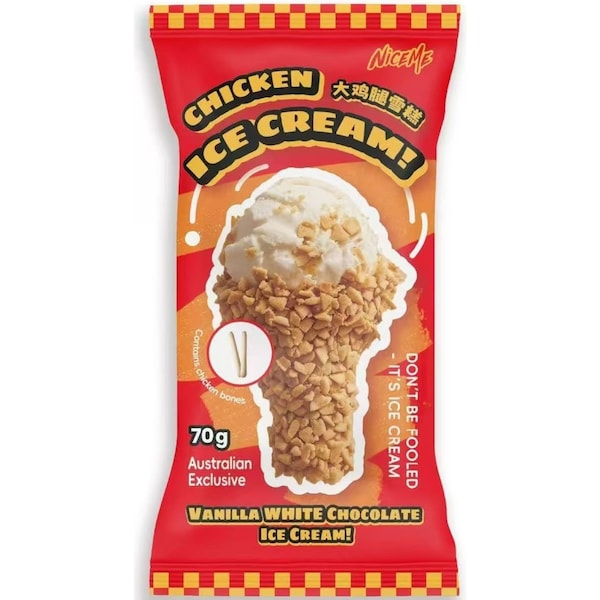 NiceMe Chicken Ice Cream Vanilla White Chocolate 70g