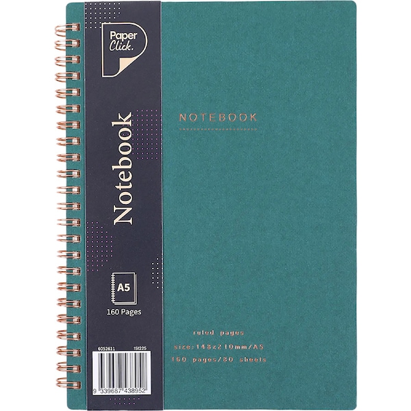 Paperclick A5 Spiral Notebook 160 Pages Assorted each