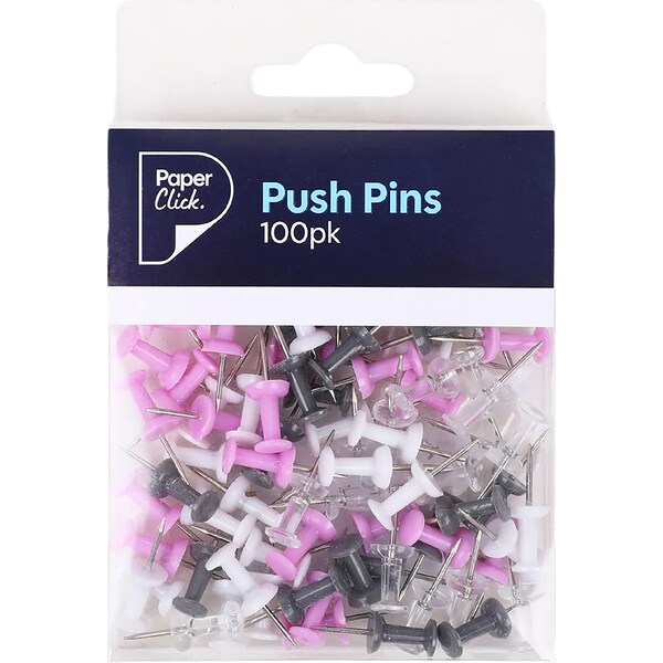 Paperclick Push Pins 100 pack