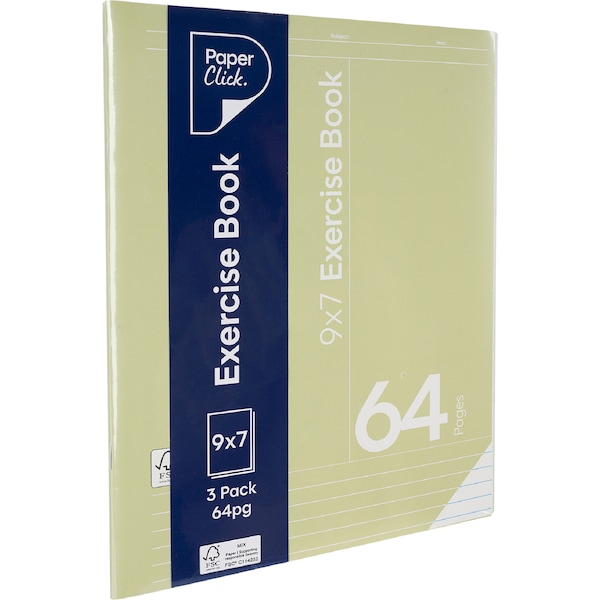 Paperclick Exercise Books 64 Pages 3 pack