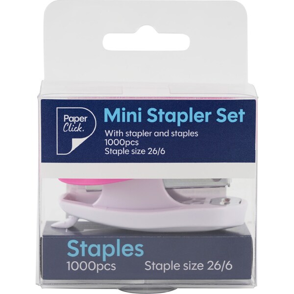 Paperclick Mini Stapler Set Assorted each