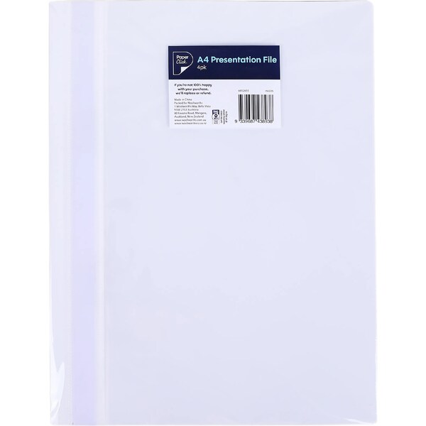 Paperclick A4 Presentation File Assorted 4 pack