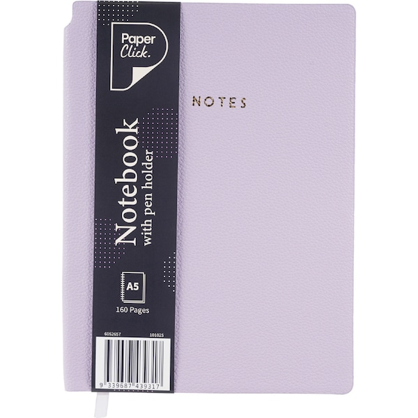 Paperclick A5 Notebook With Pen Holder 160 Pages Assorted each