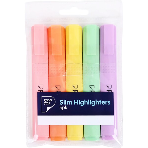 Paperclick Slim Highlighters 5 pack