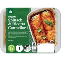 Woolworths Spinach & Ricotta Cannelloni