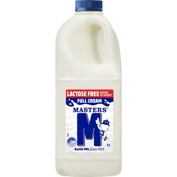 Masters Lactose Free Milk Full Cream 2L