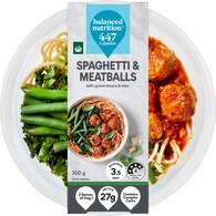 Woolworths Spaghetti & Meatballs With Green Beans & Kale