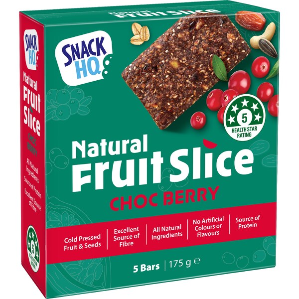 Snack HQ Natural Fruit Slice Choc Berry 5 pack