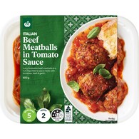 Woolworths Beef Meatballs In Tomato Sauce