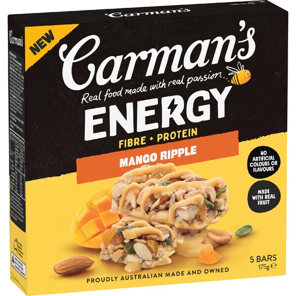 Carman's Energy Bar Mango Ripple 5 pack