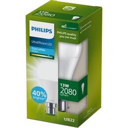 Philips Ultraefficient LED Globe B22 13W 2080Lm Cool White each – Woolworths
