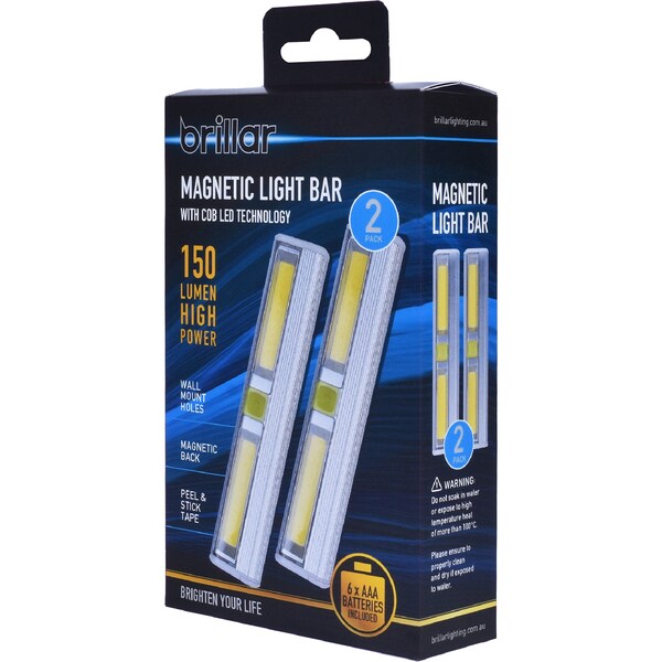 Brillar Magnetic Light Bar 150Lm 2 pack