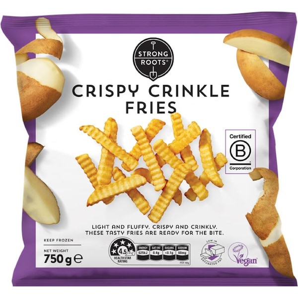 Strong Roots Crispy Crinkle Potato Fries 750g