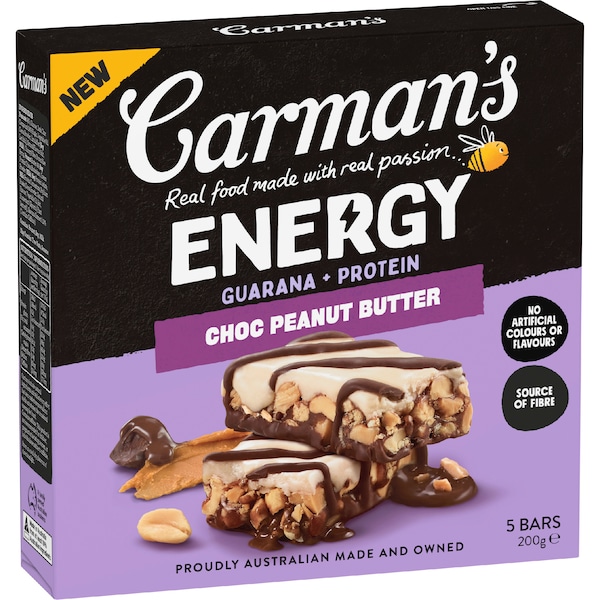 Carman's Energy Bar Choc Peanut Butter 5 pack