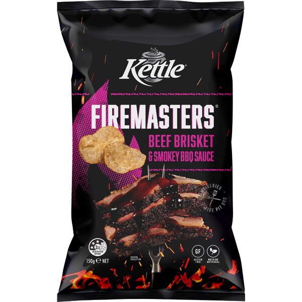 Kettle Firemasters Beef Brisket & Smokey BBQ Potato Chips 150g
