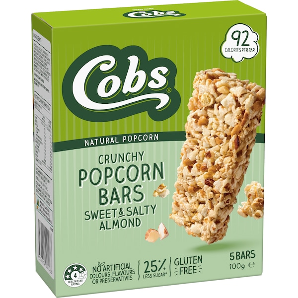 Cobs Crunchy Popcorn Bars Sweet & Salty Almond 5 pack
