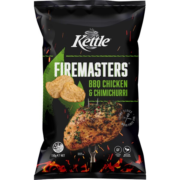 Kettle Firemasters BBQ Chicken & Chimichurri Potato Chips 150g