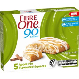 Fibre One 90 Calorie Apple Pie Squares 5 pack – Woolworths