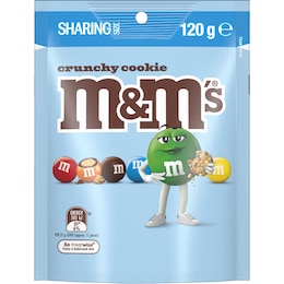 M&M's Crunchy Cookie Chocolate Snack & Share Bag 120g – Woolworths