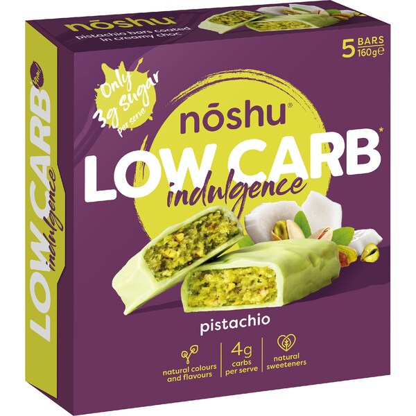 Noshu Low Carb Pistachio Indulgence Bars 5 pack