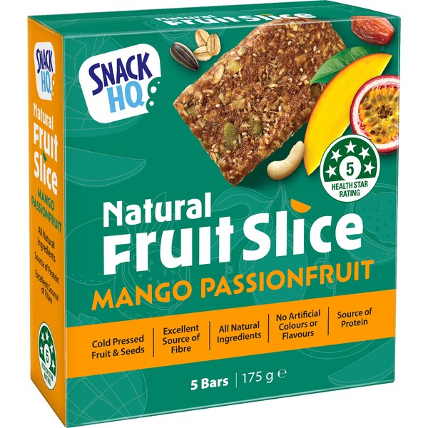 Snack HQ Natural Fruit Slice Mango Passionfruit 5 pack