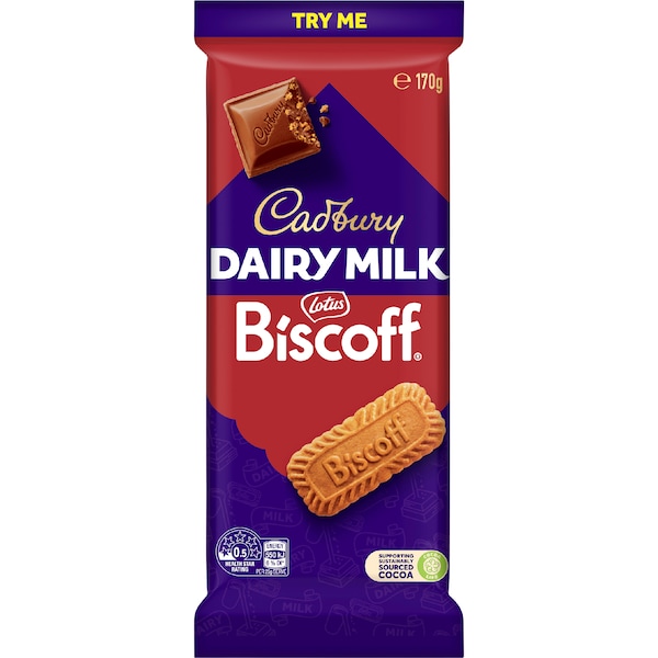 Cadbury Dairy Milk Biscoff Chocolate Block 170g