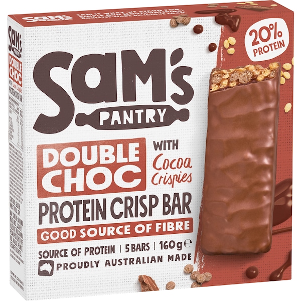 Sam's Pantry Protein Crisp Bars Double Choc 5 pack