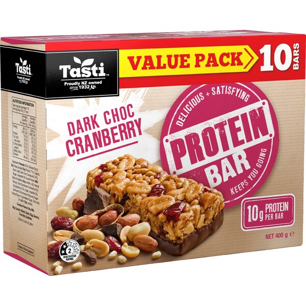 Tasti Protein Bar Dark Choc Cranberry 10 pack