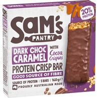 Sam's Pantry Protein Crisp Bars Dark Choc Caramel