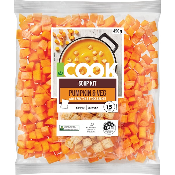 Woolworths COOK Pumpkin & Veg Soup Kit 450g