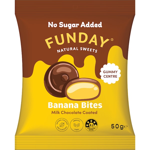 Funday Banana Bites Milk Chocolate 50g